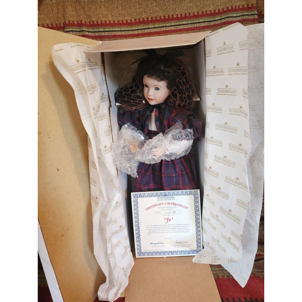 Ashton Drake Galleries Little Women “Jo” Doll 15” Tall PORCELAIN BNIB With COA
